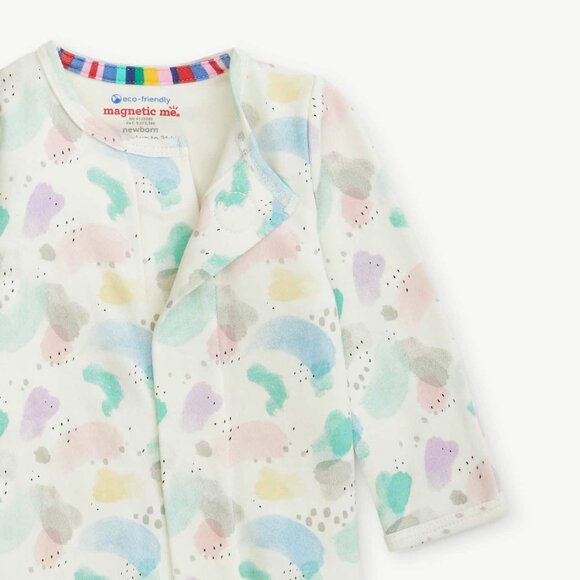 Magnetic Me Baby Footie Multicolor Watercolor Pastel Organic Cotton - Picture 2 of 2